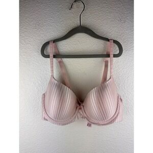 Victoria's Secret Pink‎ Striped Push Up Bra 36C Lightly Padded Adjustable Straps